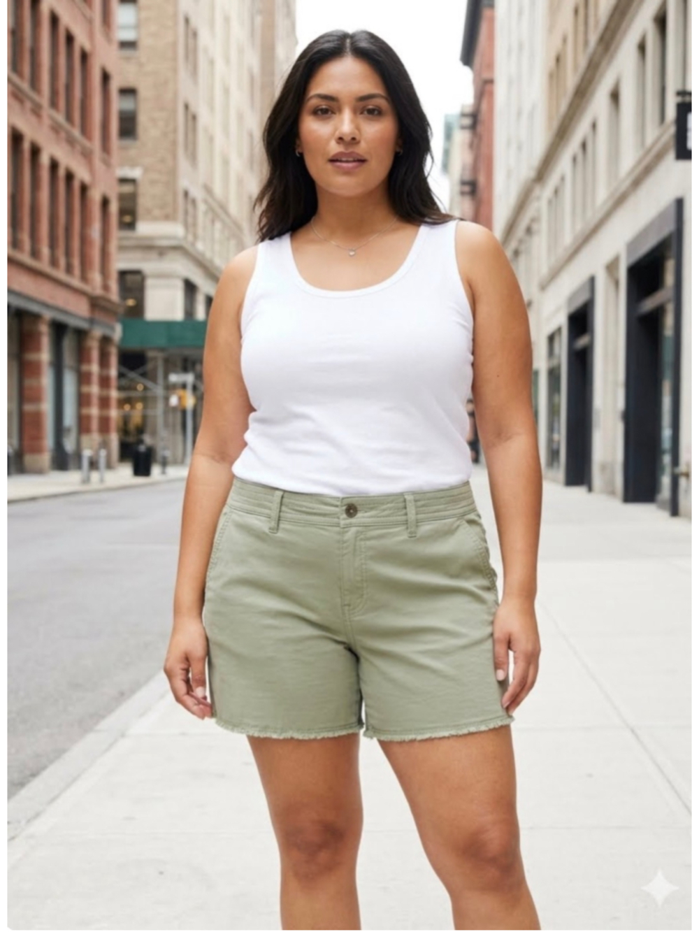 Women's Prana Green Shorts Sancho Shorts Raw Hem size 14 NEW 5’ in Inseam - Picture 1 of 12